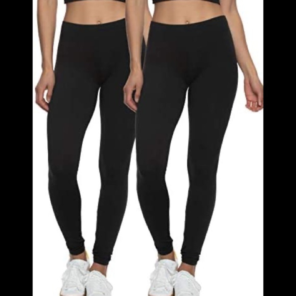 NWT 2 PACK ! Velvety soft black leggings women's size Medium